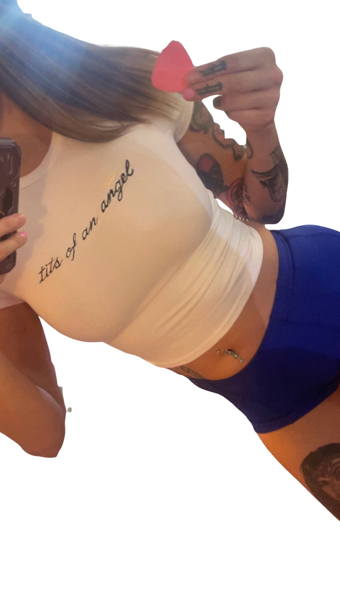 Tits of an Angel Embroidered Crop Tee