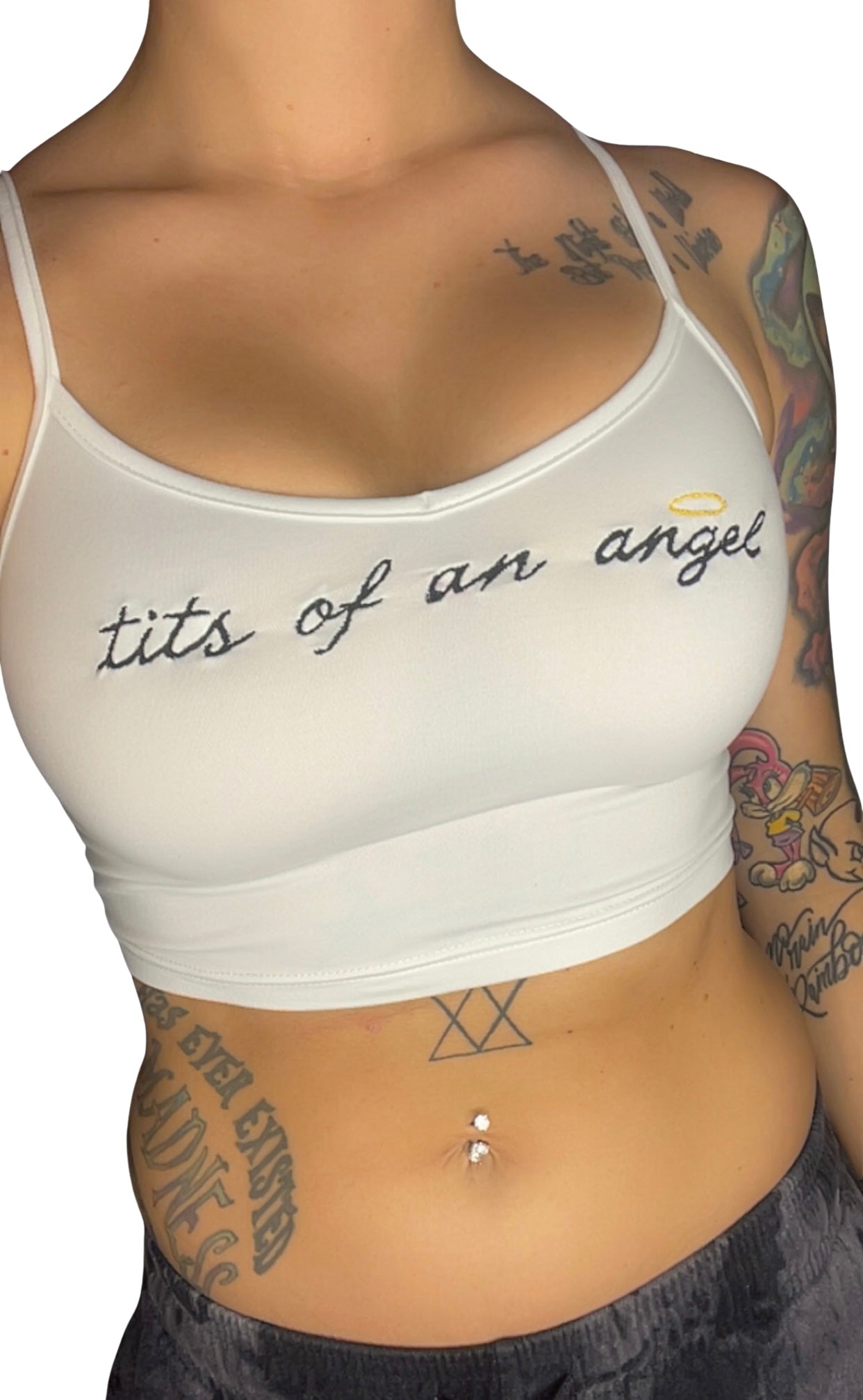 Tits of an angel crop tank