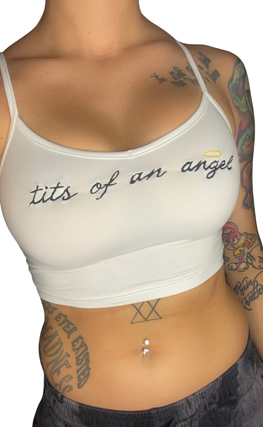 Tits of an angel crop tank